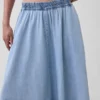 Jupe midi en denim à ourlet en pointe