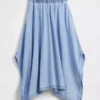 Jupe midi en denim à ourlet en pointe