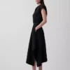 Jupe midi en popeline à ourlet en pointe