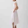 Jupe midi en popeline à ourlet en pointe