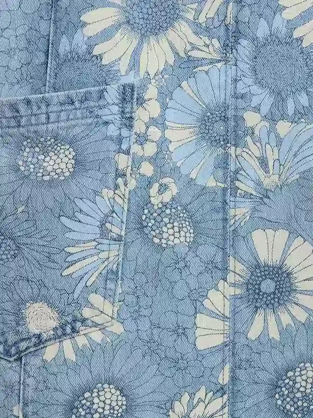Jupe-salopette en denim à motifs floraux pour enfant