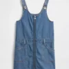 Jupe-salopette en denim pour enfant avec fermeture éclair