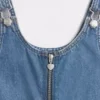 Jupe-salopette en denim pour enfant avec fermeture éclair