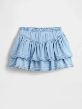 Jupe-short en denim à volants pour Bébé & Enfant