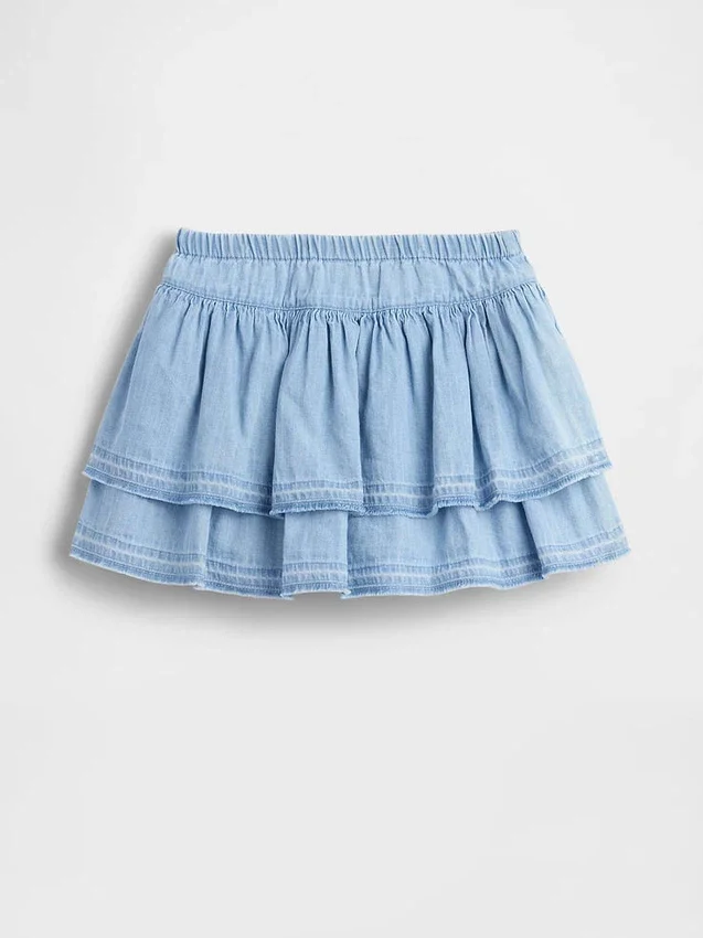 Jupe-short en denim à volants pour Bébé & Enfant