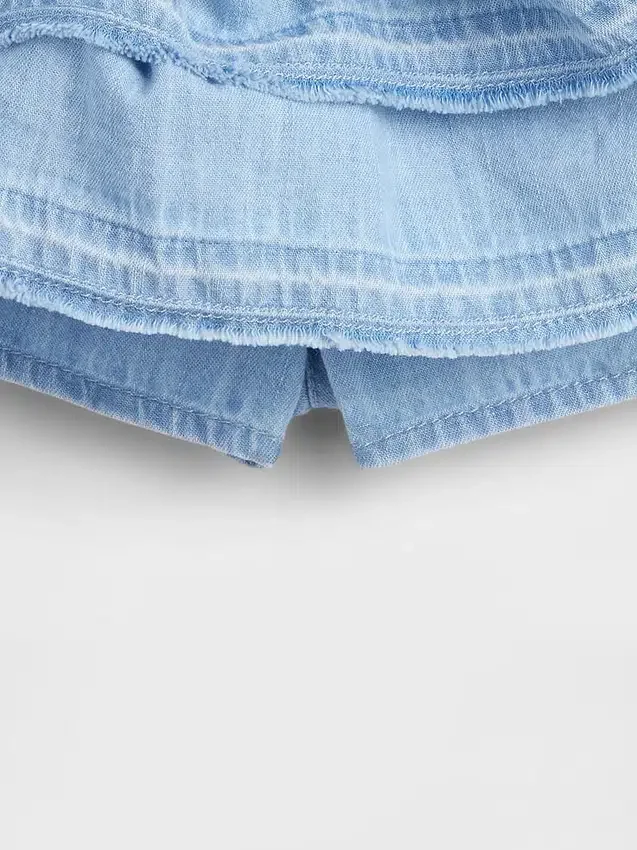 Jupe-short en denim à volants pour Bébé & Enfant