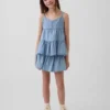 Jupe-short en denim à volants pour enfant