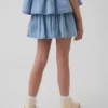 Jupe-short en denim à volants pour enfant