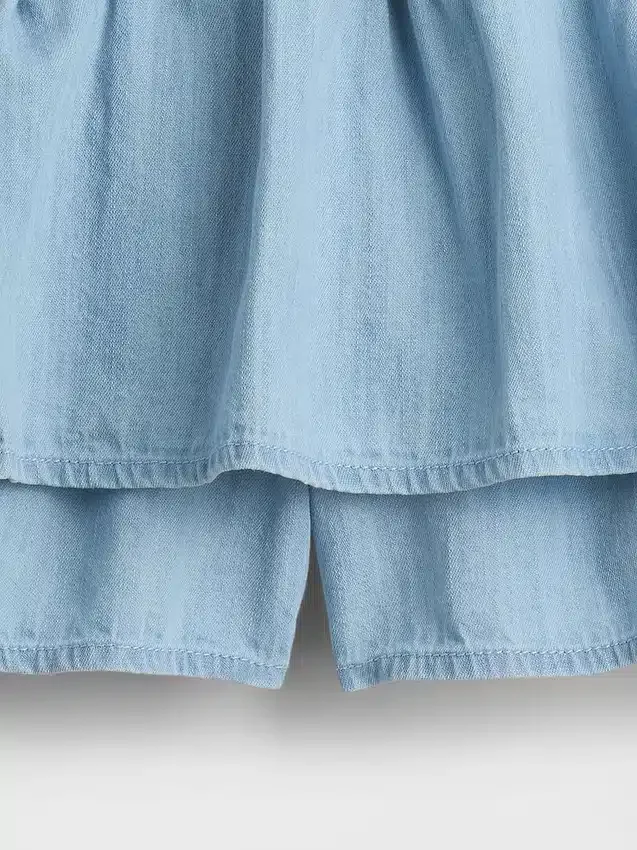 Jupe-short en denim à volants pour enfant