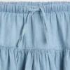 Jupe-short en denim à volants pour enfant