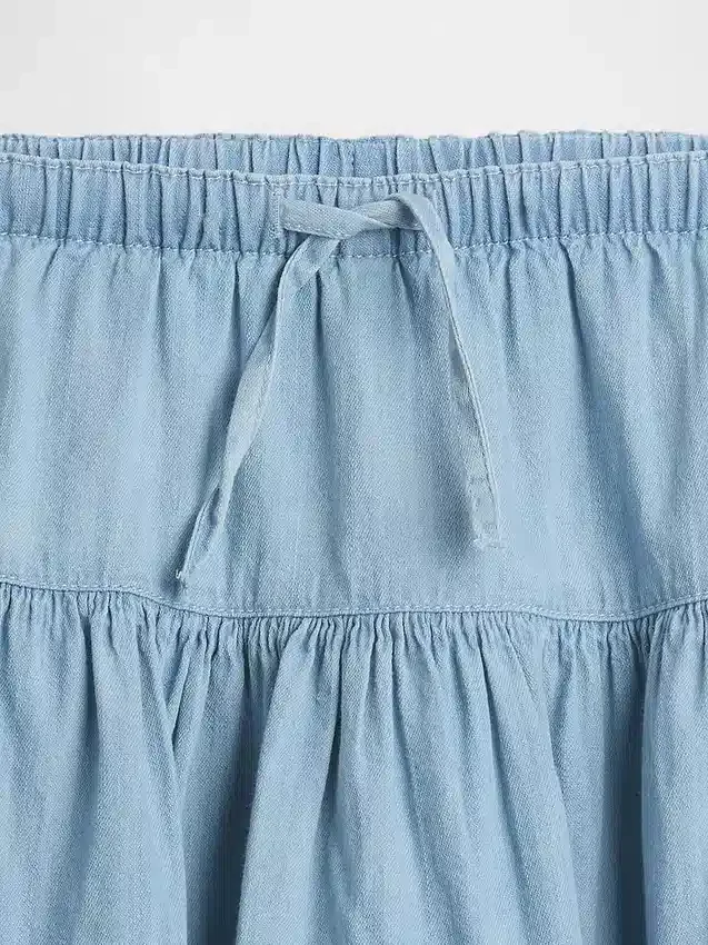 Jupe-short en denim à volants pour enfant