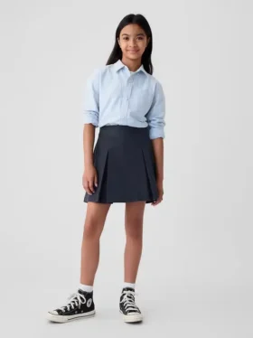 Jupe-short kaki plissée pour enfants