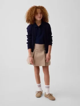 Jupe-short kaki plissée pour enfants