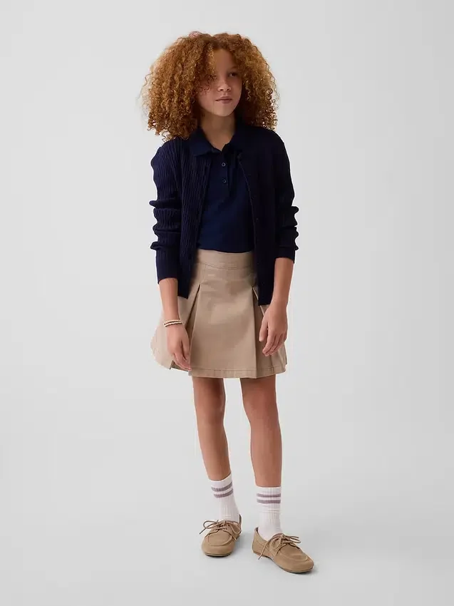 Jupe-short kaki plissée pour enfants