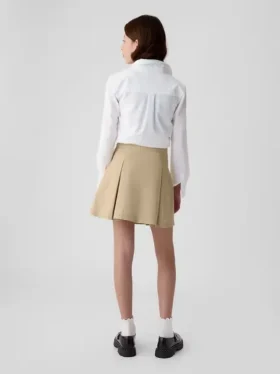 Jupe-short kaki plissée pour enfants