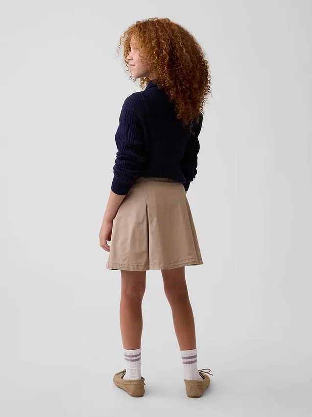 Jupe-short kaki plissée pour enfants