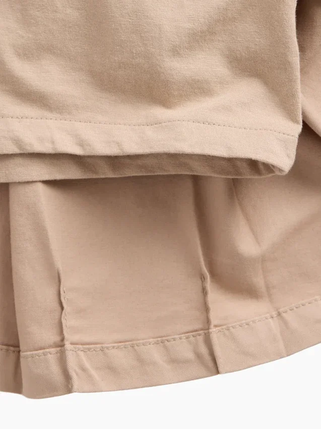 Jupe-short kaki plissée pour enfants