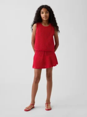 Jupe-short à volants en crochet pour enfants