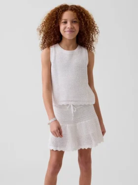 Jupe-short à volants en crochet pour enfants