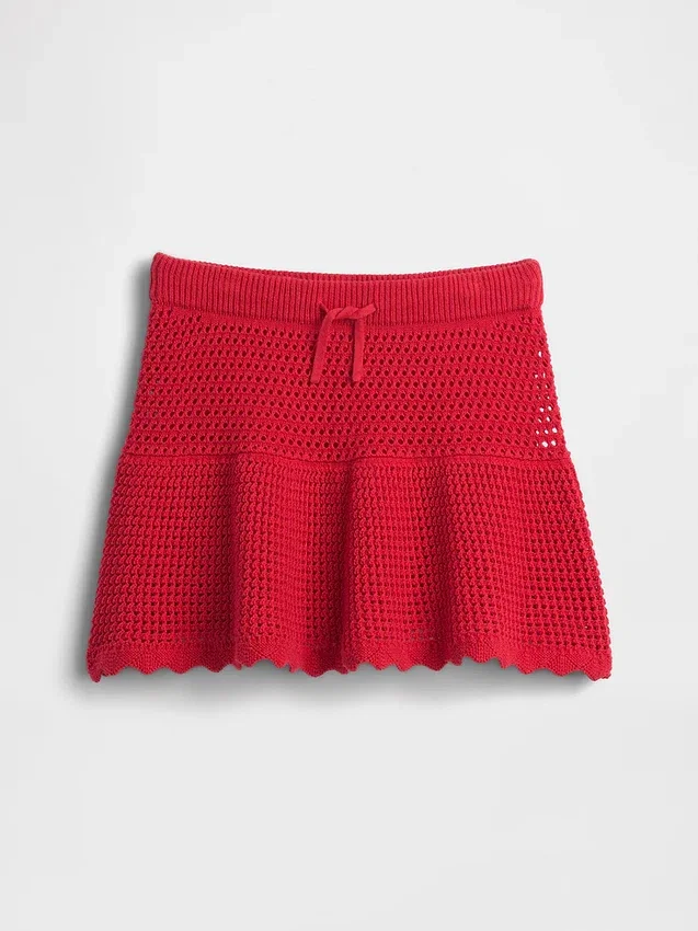 Jupe-short à volants en crochet pour enfants