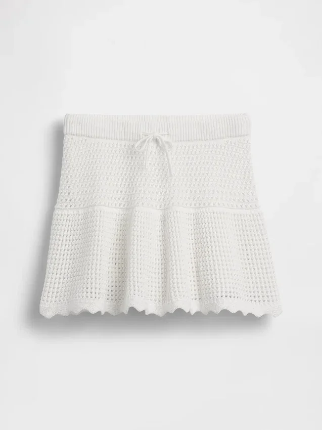 Jupe-short à volants en crochet pour enfants