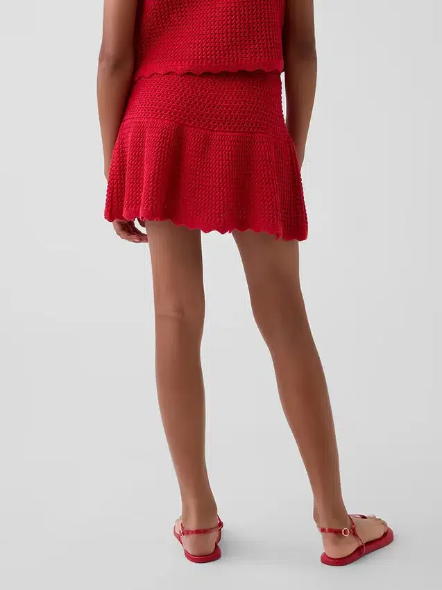 Jupe-short à volants en crochet pour enfants
