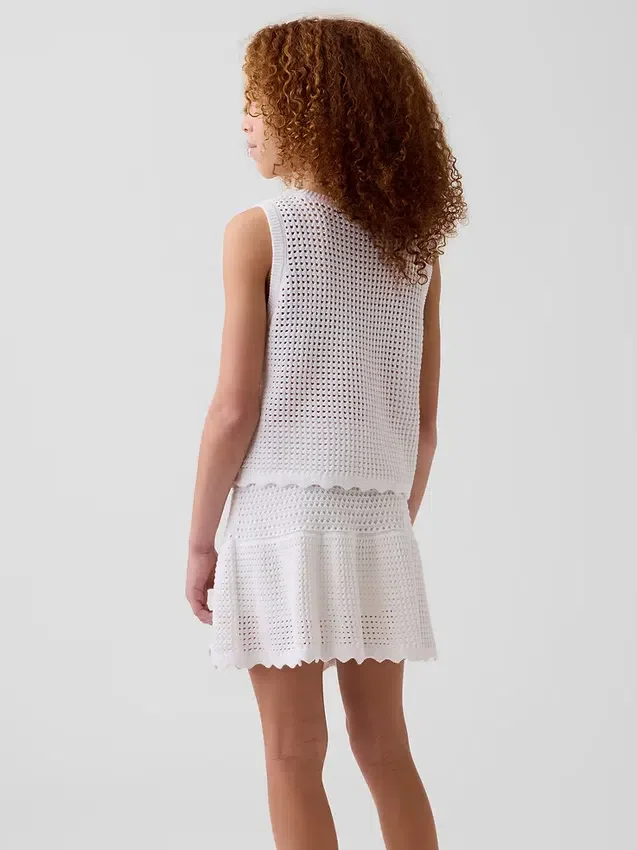 Jupe-short à volants en crochet pour enfants