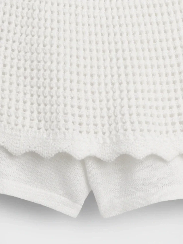 Jupe-short à volants en crochet pour enfants