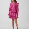 Jupe-short à volants en maille froissée pour enfant