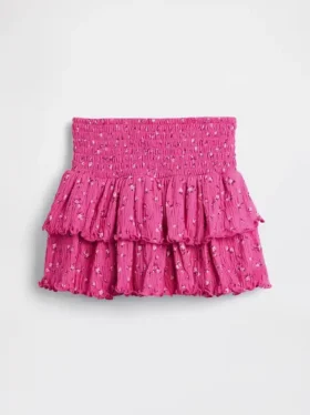 Jupe-short à volants en maille froissée pour enfant