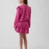 Jupe-short à volants en maille froissée pour enfant