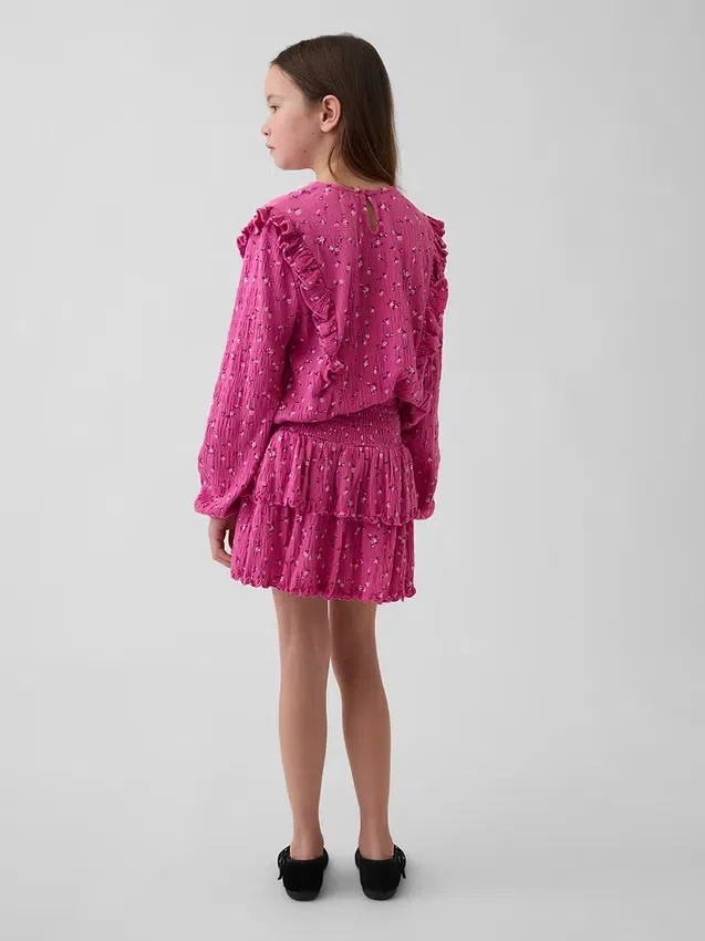 Jupe-short à volants en maille froissée pour enfant