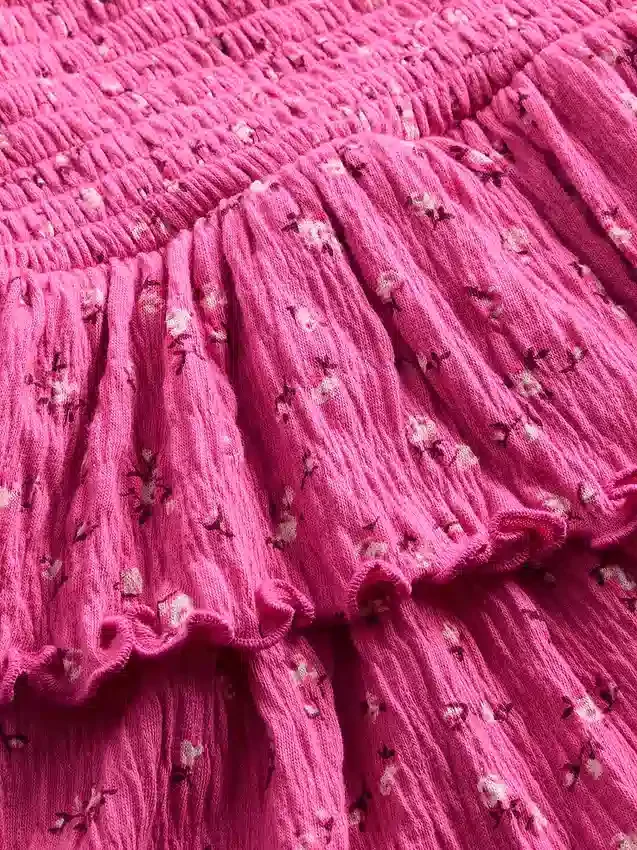 Jupe-short à volants en maille froissée pour enfant