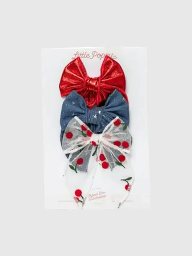 Le lot de barrettes à nœud « Cherry »