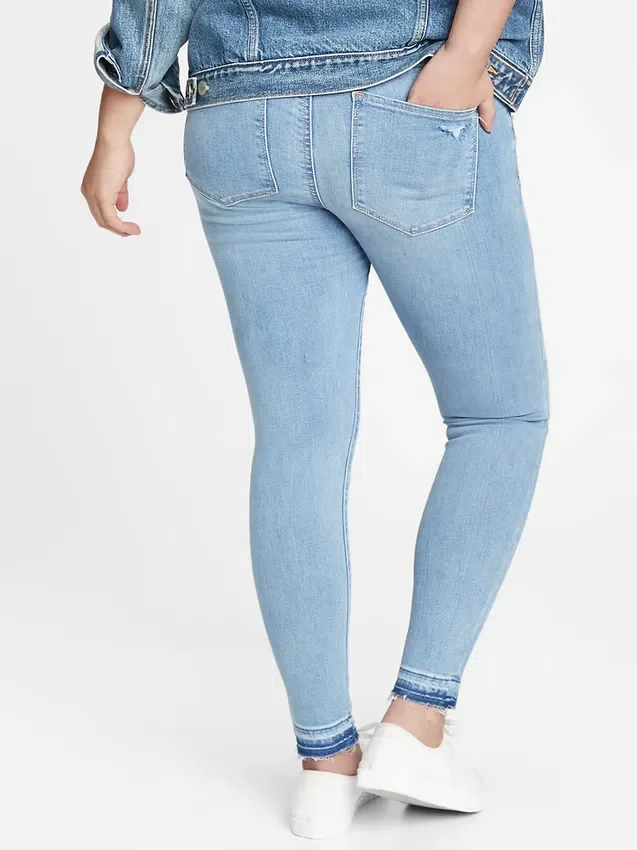 Legging de maternité à panneau intégral et effet usé