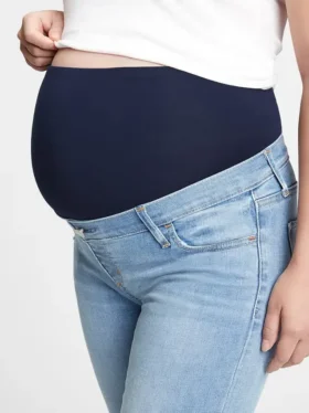 Legging de maternité à panneau intégral et effet usé