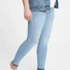 Legging de maternité à panneau intégral et effet usé