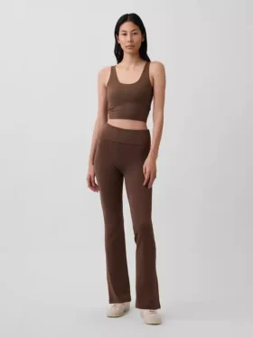Leggings GapFit Smooth à taille repliable et jambes légèrement évasées
