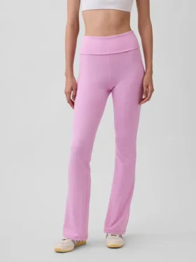 Leggings GapFit Smooth à taille repliable et jambes légèrement évasées