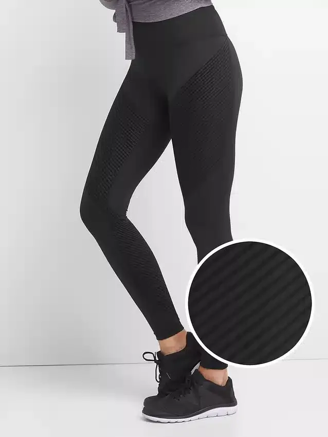 Leggings GapFit taille haute à rayures texturées en tissu Sculpt Compression