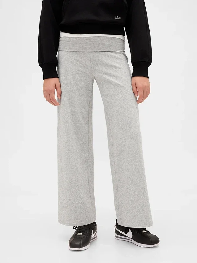 Leggings à jambes larges et taille rabattable pour enfants
