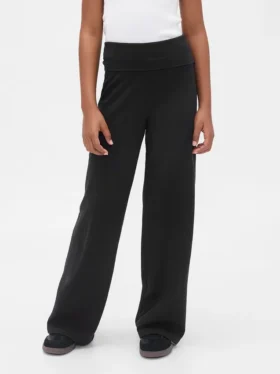 Leggings à jambes larges et taille rabattable pour enfants