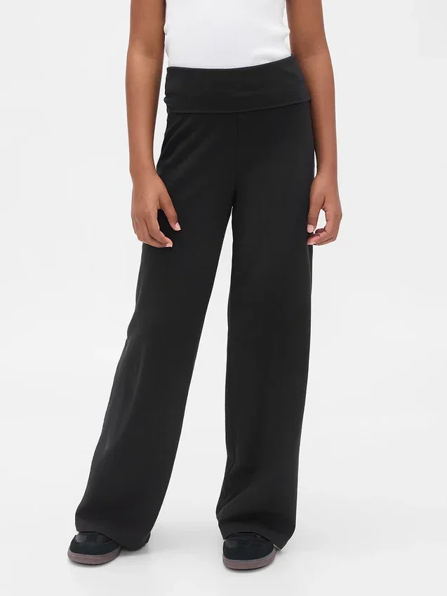 Leggings à jambes larges et taille rabattable pour enfants