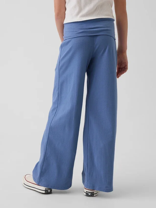 Leggings à jambes larges et taille rabattable pour enfants