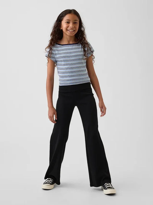 Leggings évasés à taille repliable pour enfants