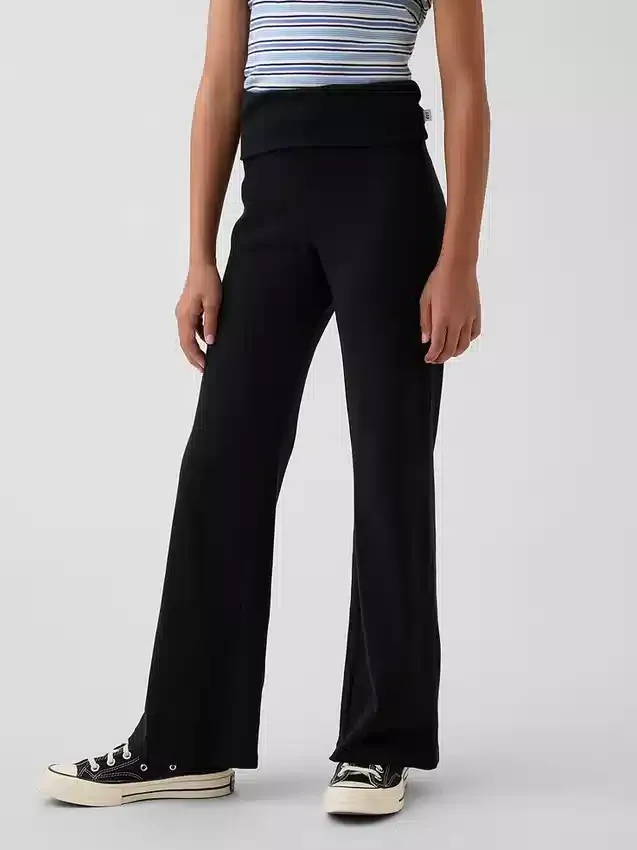 Leggings évasés à taille repliable pour enfants