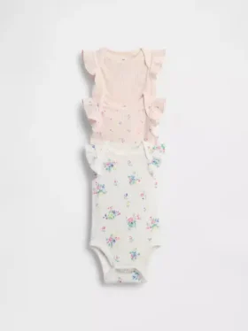 Les premiers coups de cœur de bébé : Bodys à volants en maille fine (lot de 3)