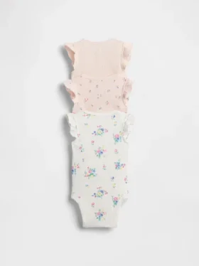 Les premiers coups de cœur de bébé : Bodys à volants en maille fine (lot de 3)