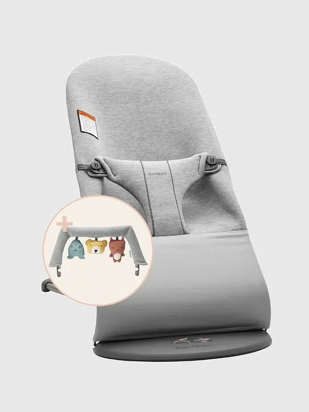 Lot « Bliss » de BabyBjörn comprenant un transat en jersey 3D et une peluche
