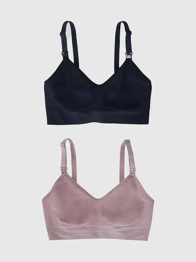 Lot de 2 soutiens-gorge de maternité sans coutures 2 en 1 Ingrid and Isabel Basics pour l’allaitement et le tirage de lait